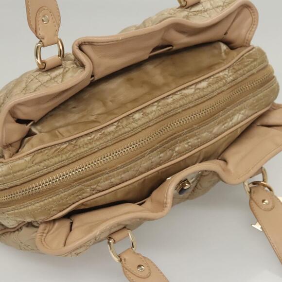 DIOR Canage Hand Bag Nylon Beige Gold - Picture 6 of 14